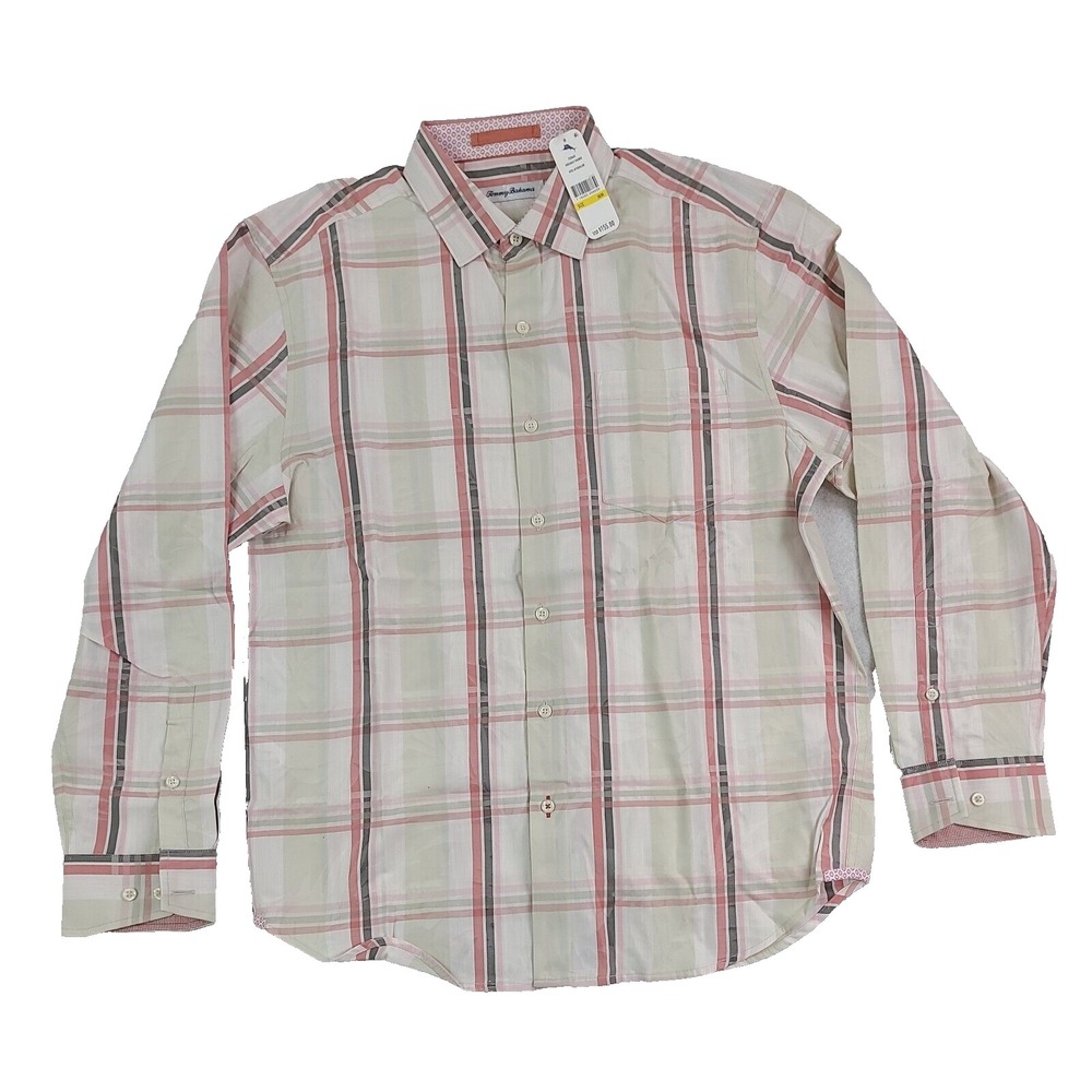Tommy Bahama Mens Long Sleeve Shirt Medium T320645 Hideaway Fronds Afterglow New